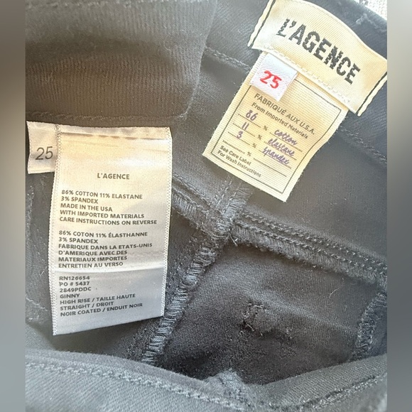 L’Agence Ginny High-Waisted Coated Jeans with Back Gold Zipper Detail NEW - Picture 14 of 16